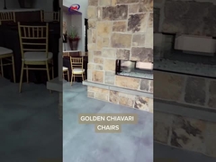 Χρυσή καρέκλα 9ZJ01 εδρών Chiavari τεσσάρων πόλων με την τσάντα καθισμάτων